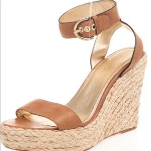 Coach Gracyn Wedge Leather Heels Espadrilles NWT